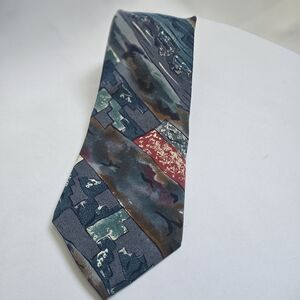 Vintage Christian Dior Monsieur Silk Tie Abstract Geometric 90s USA